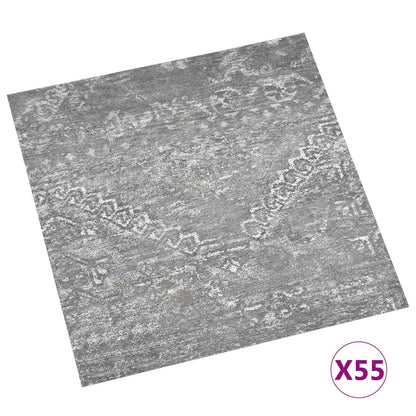 Flooring Planks 55 pcs Concrete Grey 5.11 m² PVC