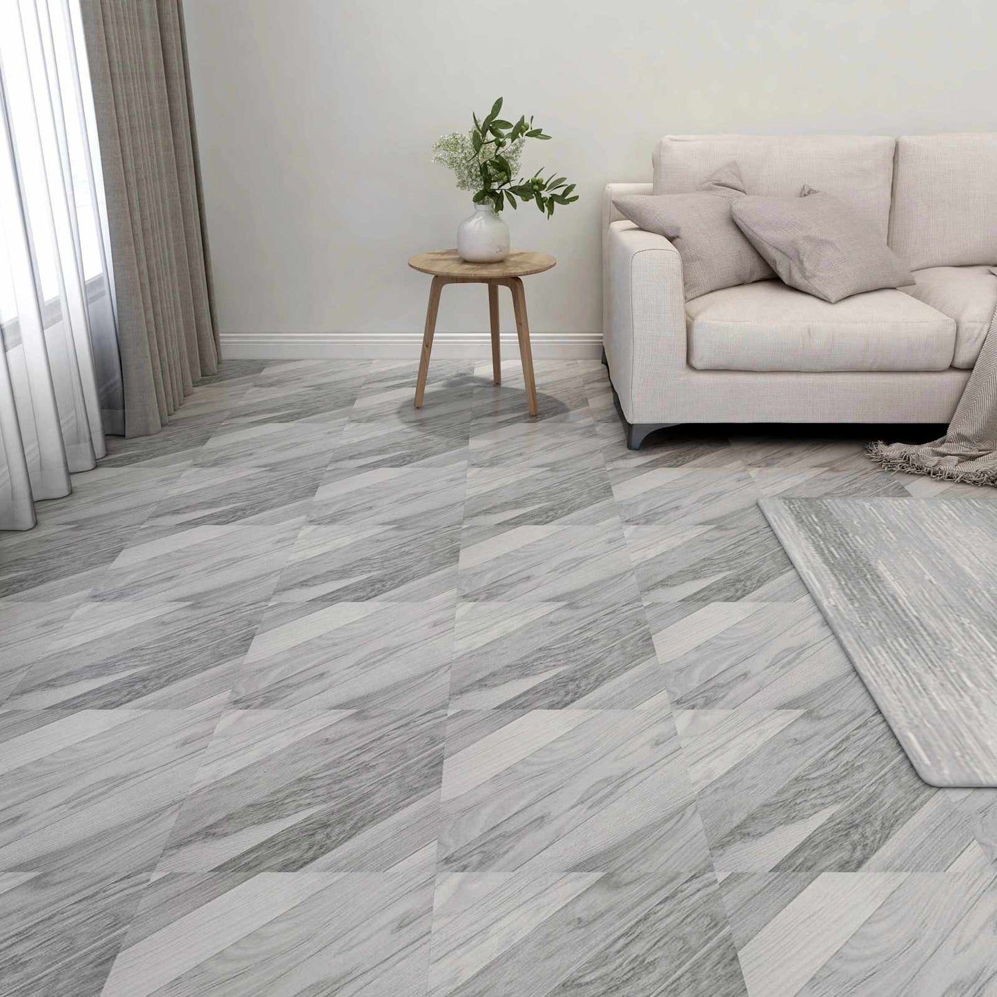 Flooring Planks 55 pcs Grey 5.11 m² PVC