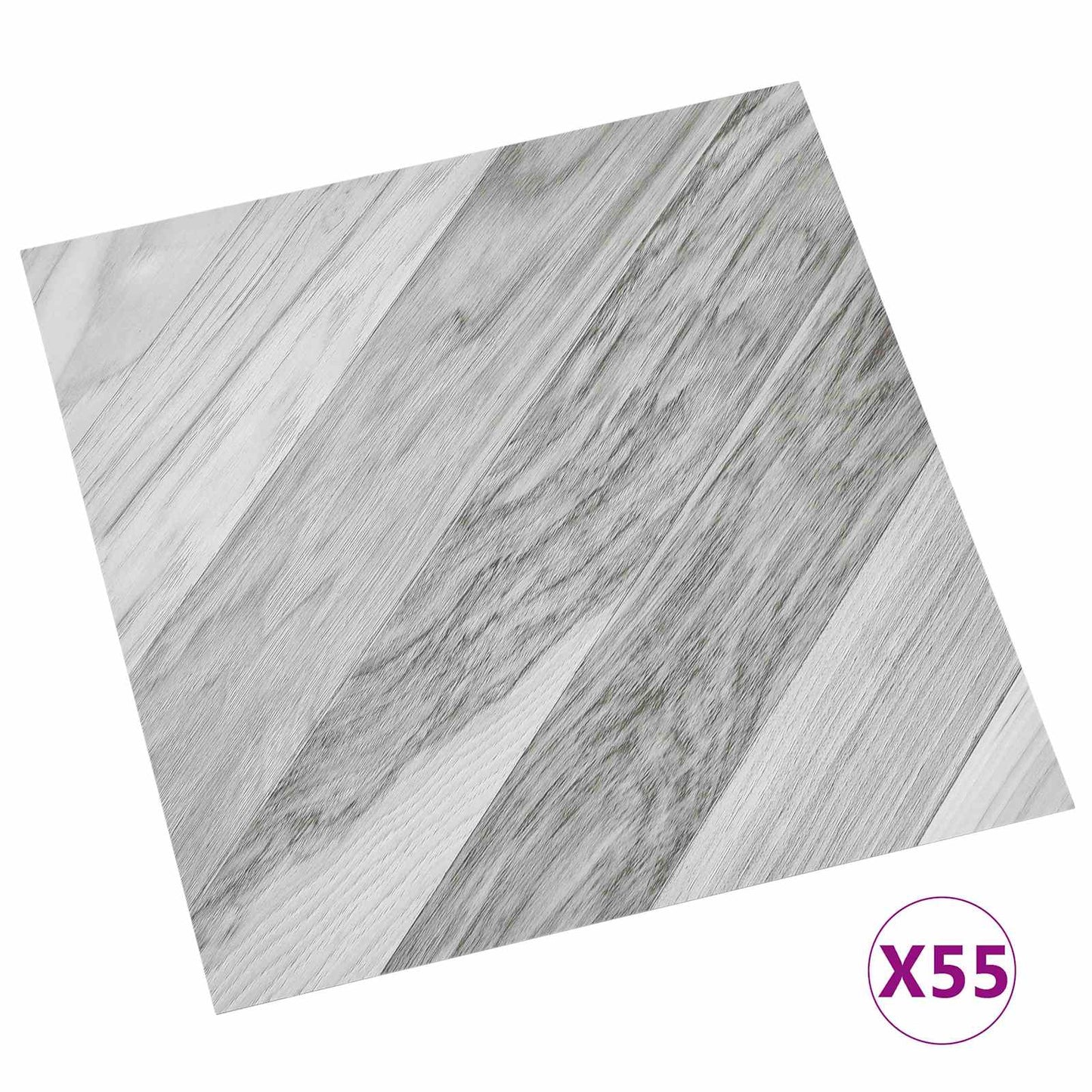 Flooring Planks 55 pcs Grey 5.11 m² PVC