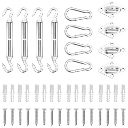 12 Piece Sunshade Sail Accessory Set Stainless Steel
