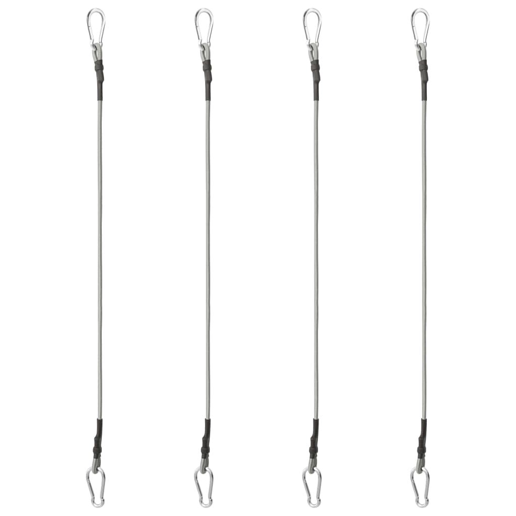 Rope With Carabiner | Black and silver | Rubber | 70 cm long