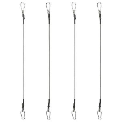 Rope With Carabiner | Black and silver | Rubber | 70 cm long
