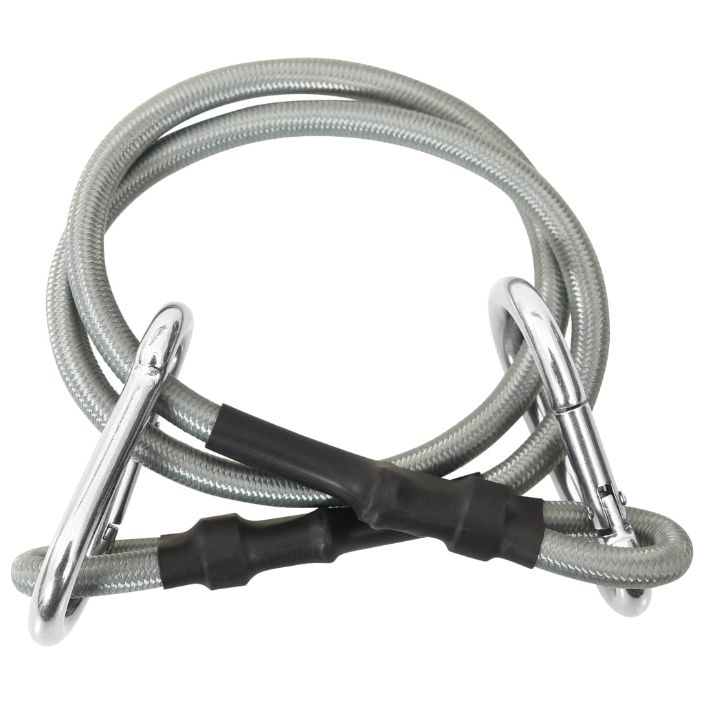 Rope With Carabiner | Black and silver | Rubber | 70 cm long