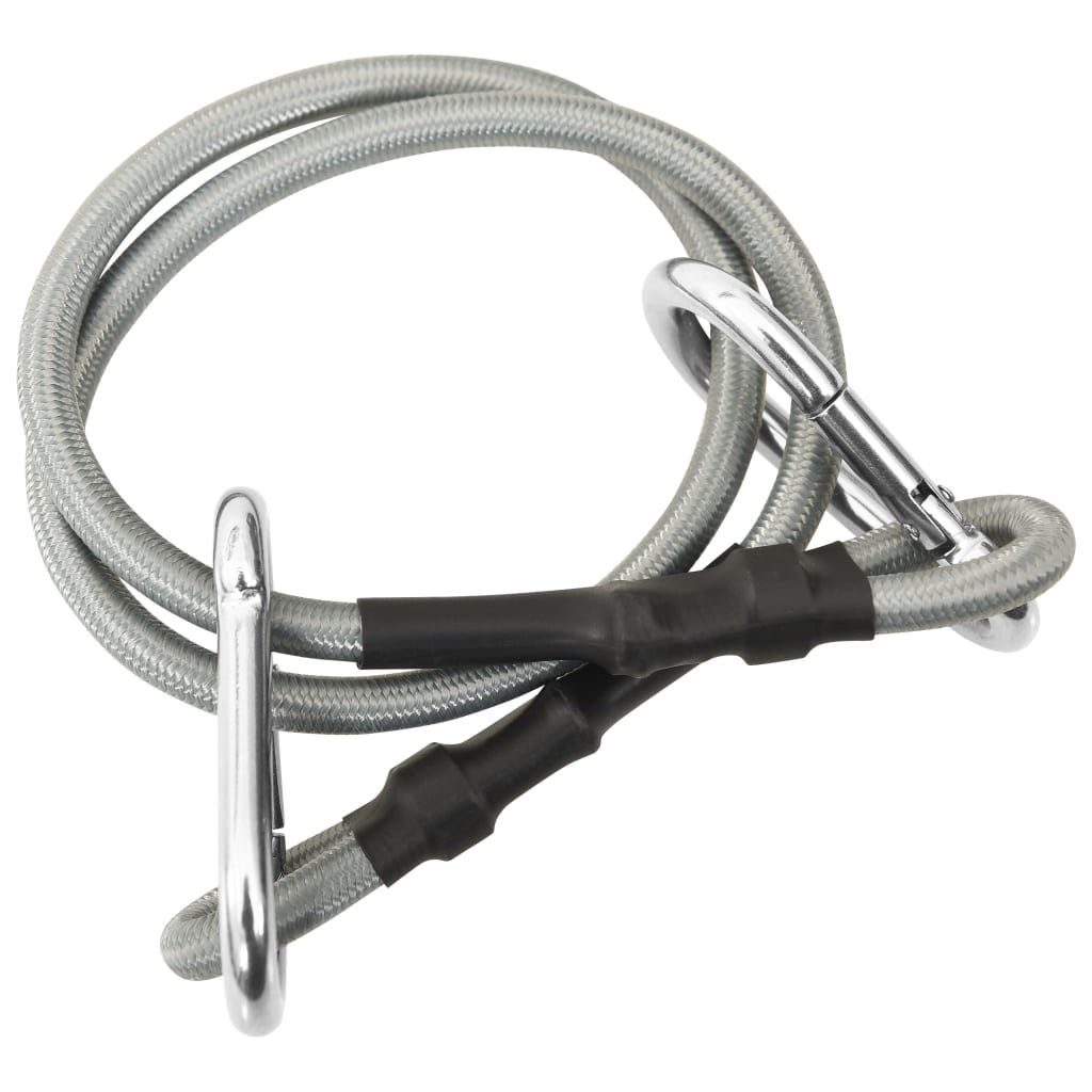 Rope With Carabiner | Black and silver | Rubber | 70 cm long