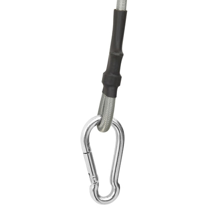 Rope With Carabiner | Black and silver | Rubber | 70 cm long