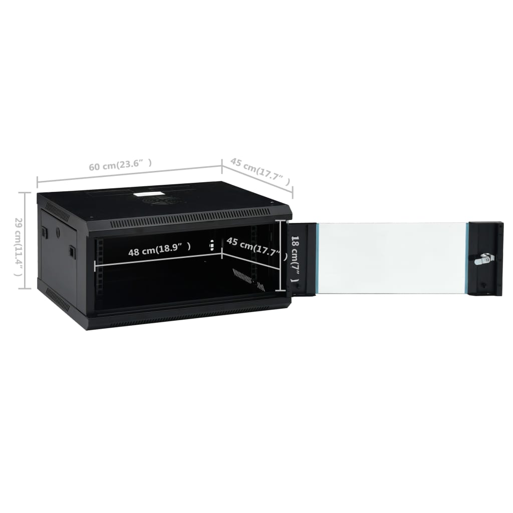 4U Wall Mounted Network Cabinet 19 IP20 600x450x285 mm