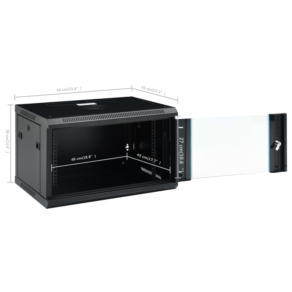 6U Wall Mounted Network Cabinet 19 IP20 600x450x350 mm