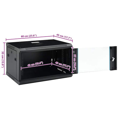 30165 vidaXL 6U Wall Mounted Network Cabinet 19" IP20 600x450x350 mm