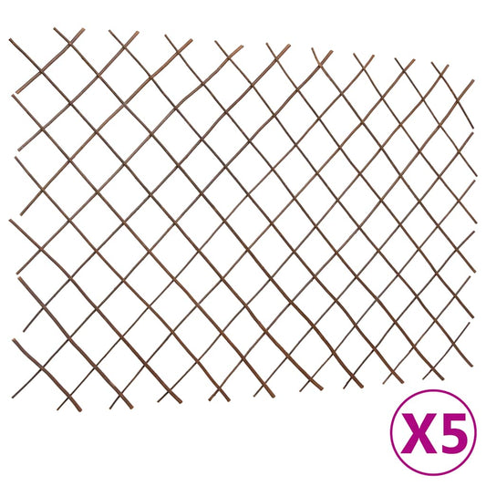 147760 vidaXL Willow Trellis Fences 5 pcs 180x120 cm