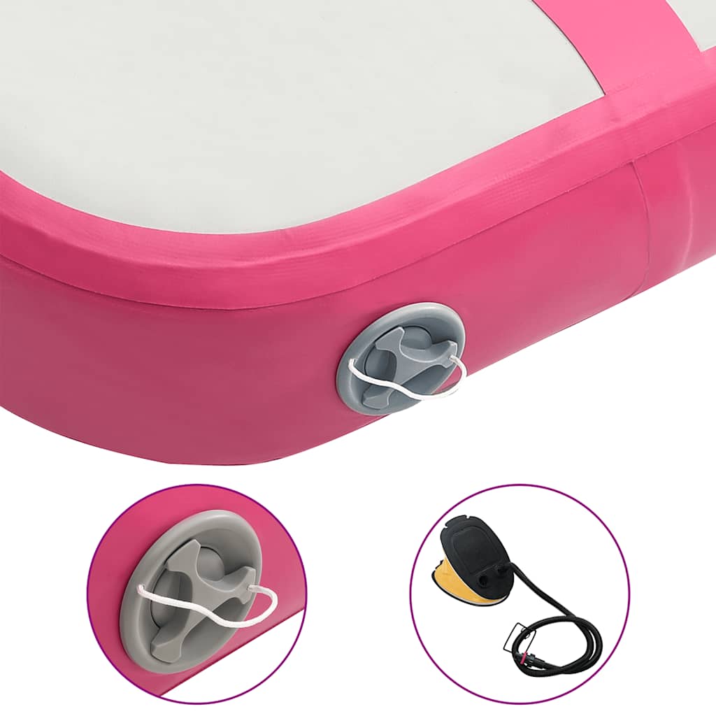 Inflatable Gymnastics Mat with Pump 60x100x10 cm PVC Pink