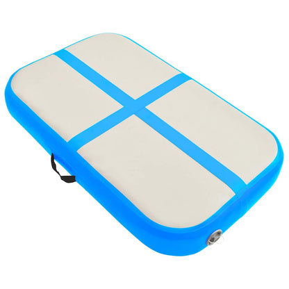 Inflatable Gymnastics Mat with Pump 60x100x15 cm PVC Blue