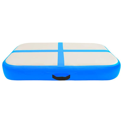 Inflatable Gymnastics Mat with Pump 60x100x15 cm PVC Blue