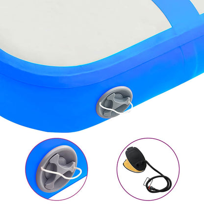 Inflatable Gymnastics Mat with Pump 60x100x15 cm PVC Blue