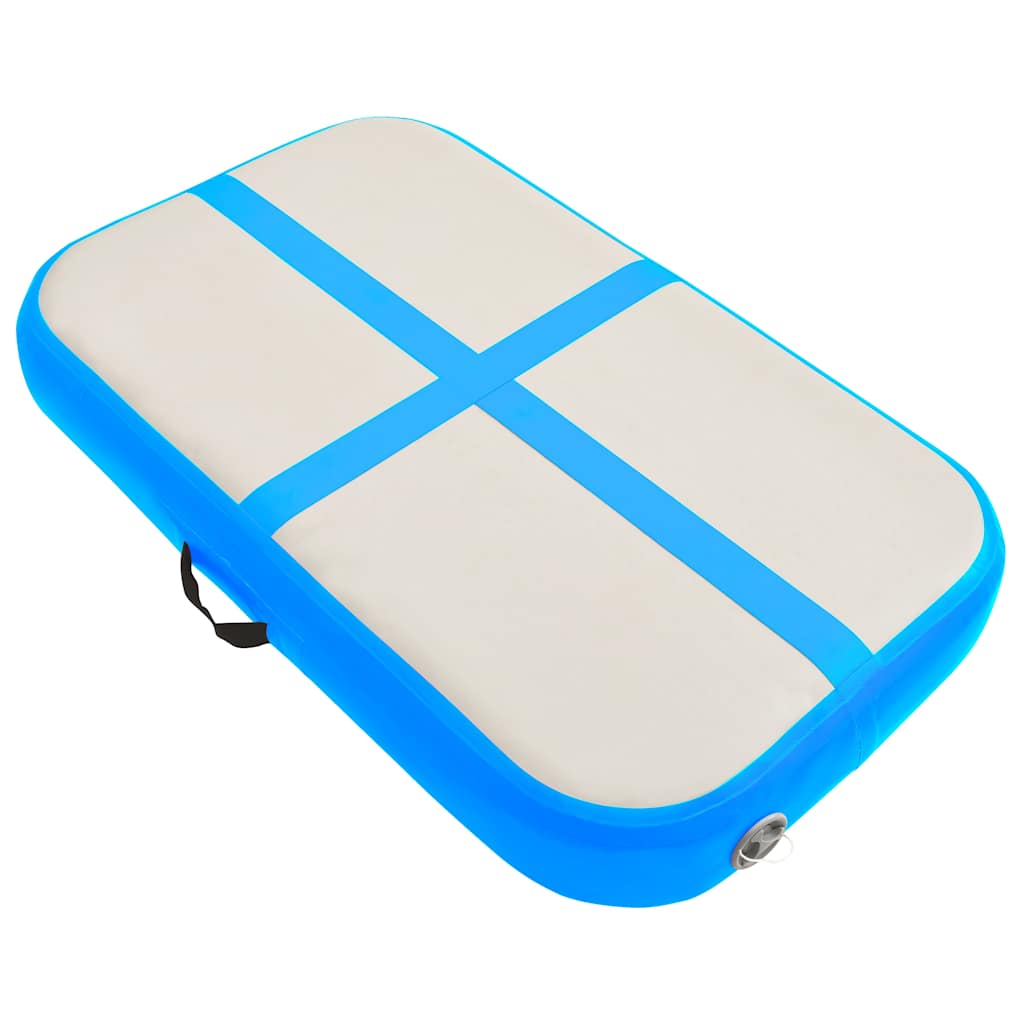 Inflatable Gymnastics Mat with Pump 60x100x20 cm PVC Blue