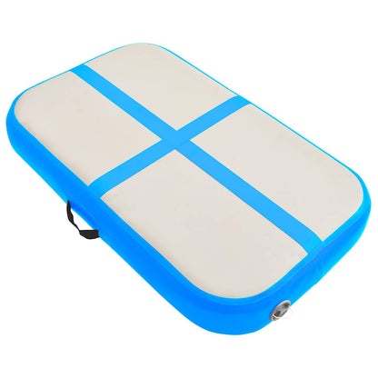 Inflatable Gymnastics Mat with Pump 60x100x20 cm PVC Blue