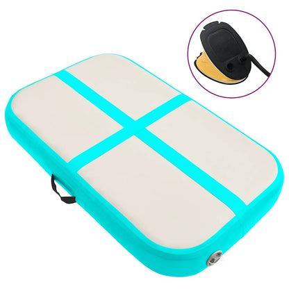 Inflatable Gymnastics Mat with Pump 60x100x20 cm PVC Green