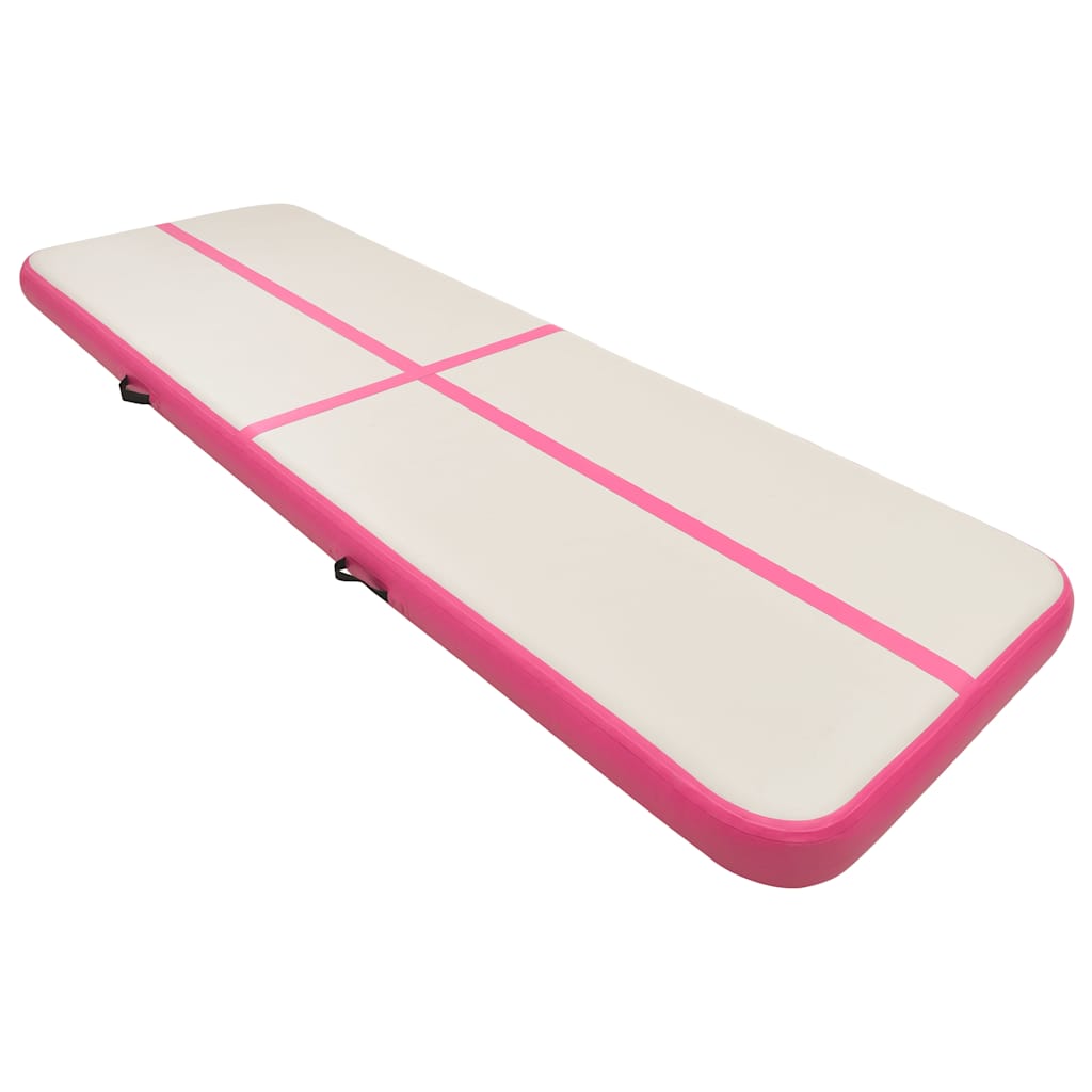Inflatable Gymnastics Mat with Pump 500x100x15 cm PVC Pink