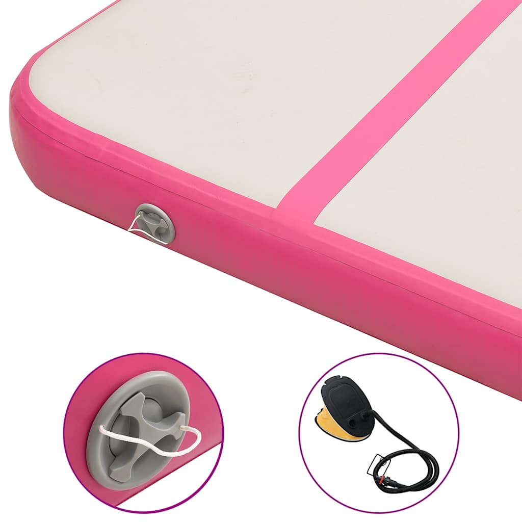 Inflatable Gymnastics Mat with Pump 500x100x15 cm PVC Pink