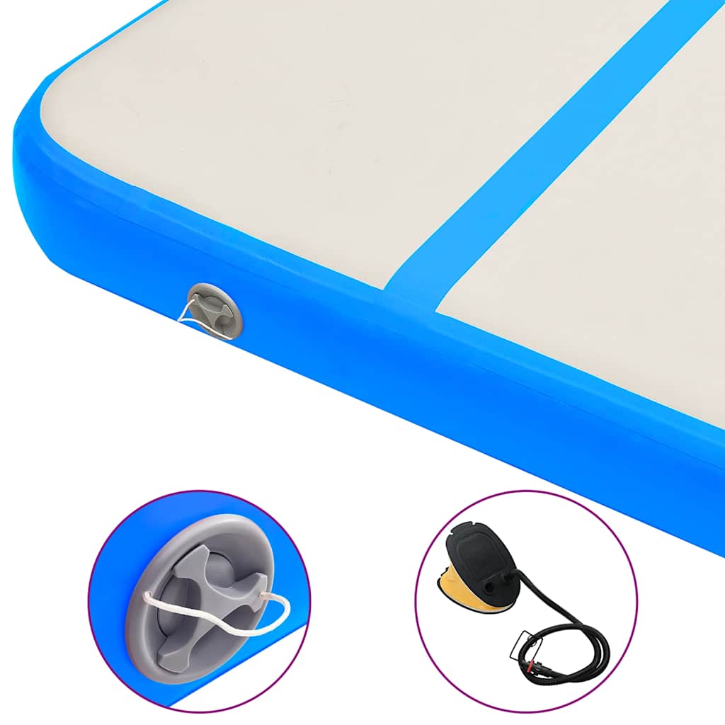Inflatable Gymnastics Mat with Pump 500x100x15 cm PVC Blue