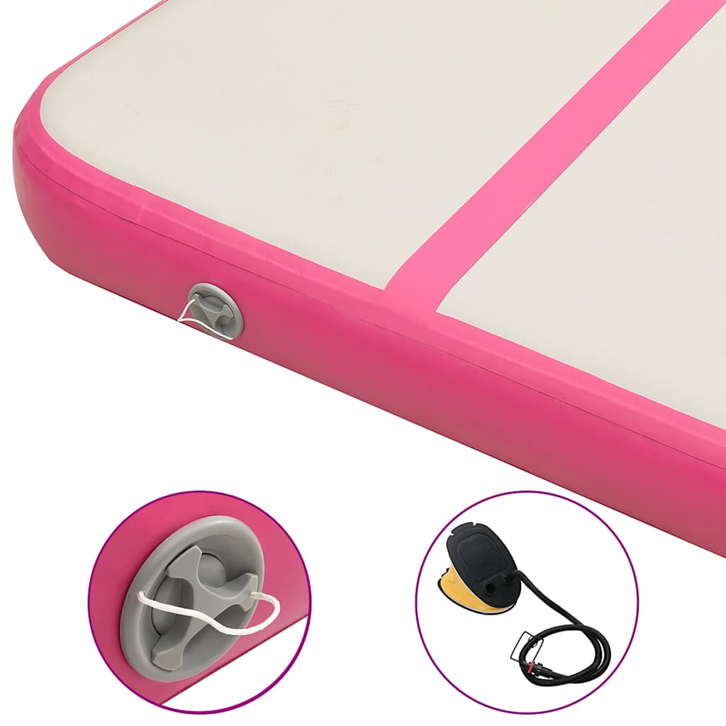 Inflatable Gymnastics Mat with Pump 600x100x15 cm PVC Pink