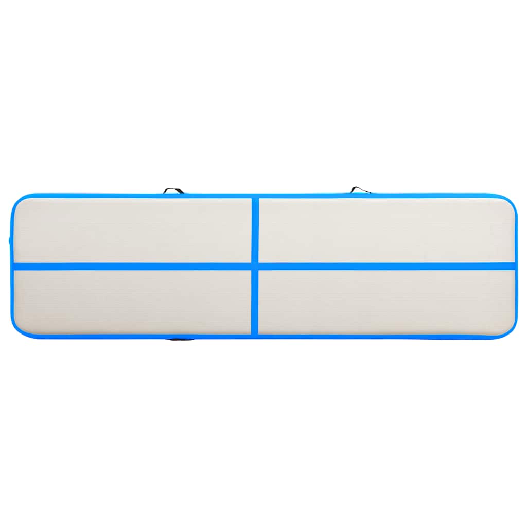 Inflatable Gymnastics Mat with Pump 600x100x15 cm PVC Blue