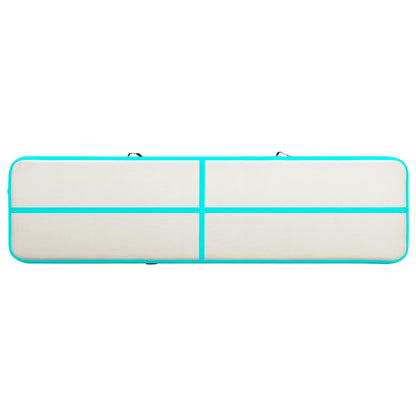 Inflatable Gymnastics Mat with Pump 600x100x15 cm PVC Green