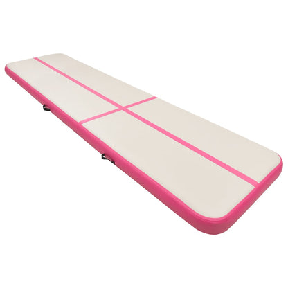Inflatable Gymnastics Mat with Pump 700x100x15 cm PVC Pink