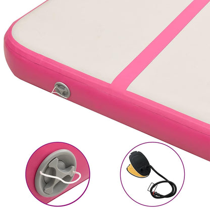 Inflatable Gymnastics Mat with Pump 300x100x20 cm PVC Pink