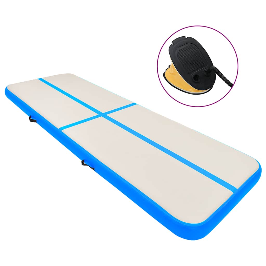 Inflatable Gymnastics Mat with Pump 300x100x20 cm PVC Blue