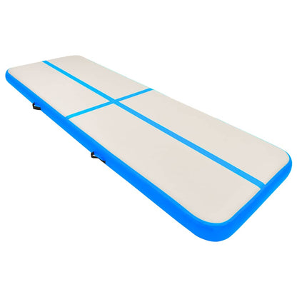 Inflatable Gymnastics Mat with Pump 300x100x20 cm PVC Blue