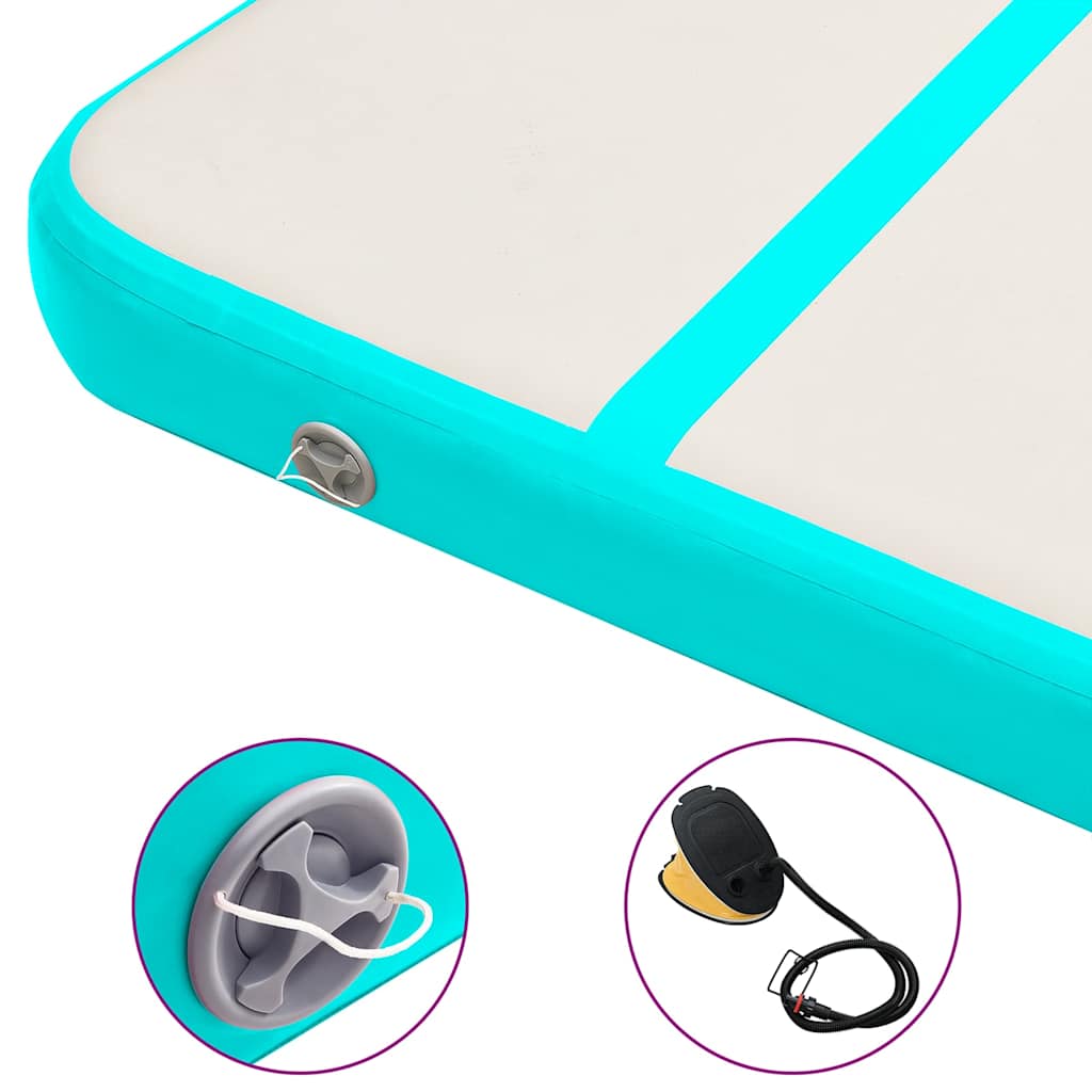 Inflatable Gymnastics Mat with Pump 300x100x20 cm PVC Green