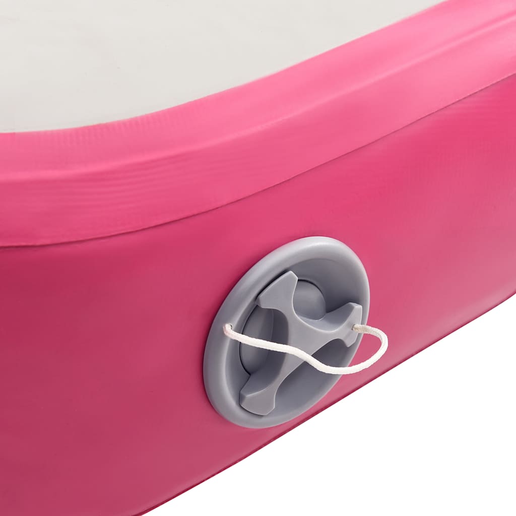 Inflatable Gymnastics Mat with Pump 400x100x20 cm PVC Pink