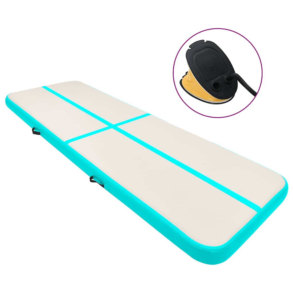 Inflatable Gymnastics Mat with Pump 400x100x20 cm PVC Green