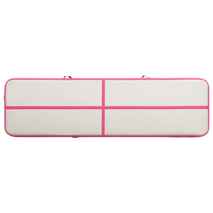 Inflatable Gymnastics Mat with Pump 600x100x20 cm PVC Pink