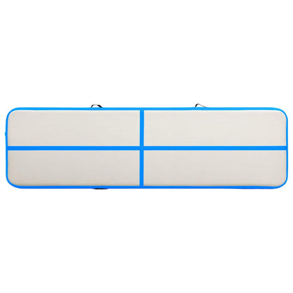 Inflatable Gymnastics Mat with Pump 600x100x20 cm PVC Blue