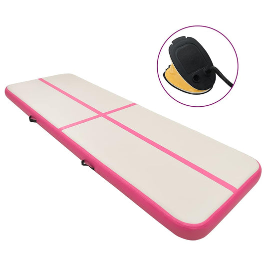 Inflatable Gymnastics Mat with Pump 800x100x20 cm PVC Pink