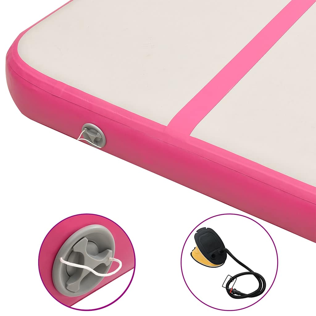 Inflatable Gymnastics Mat with Pump 800x100x20 cm PVC Pink