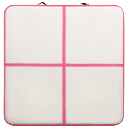 Inflatable Gymnastics Mat with Pump 200x200x10 cm PVC Pink