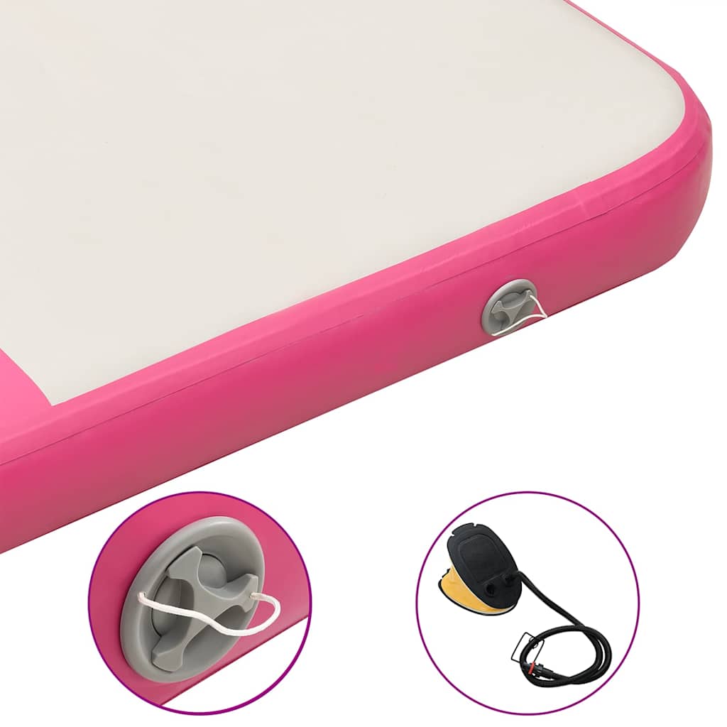 Inflatable Gymnastics Mat with Pump 200x200x10 cm PVC Pink