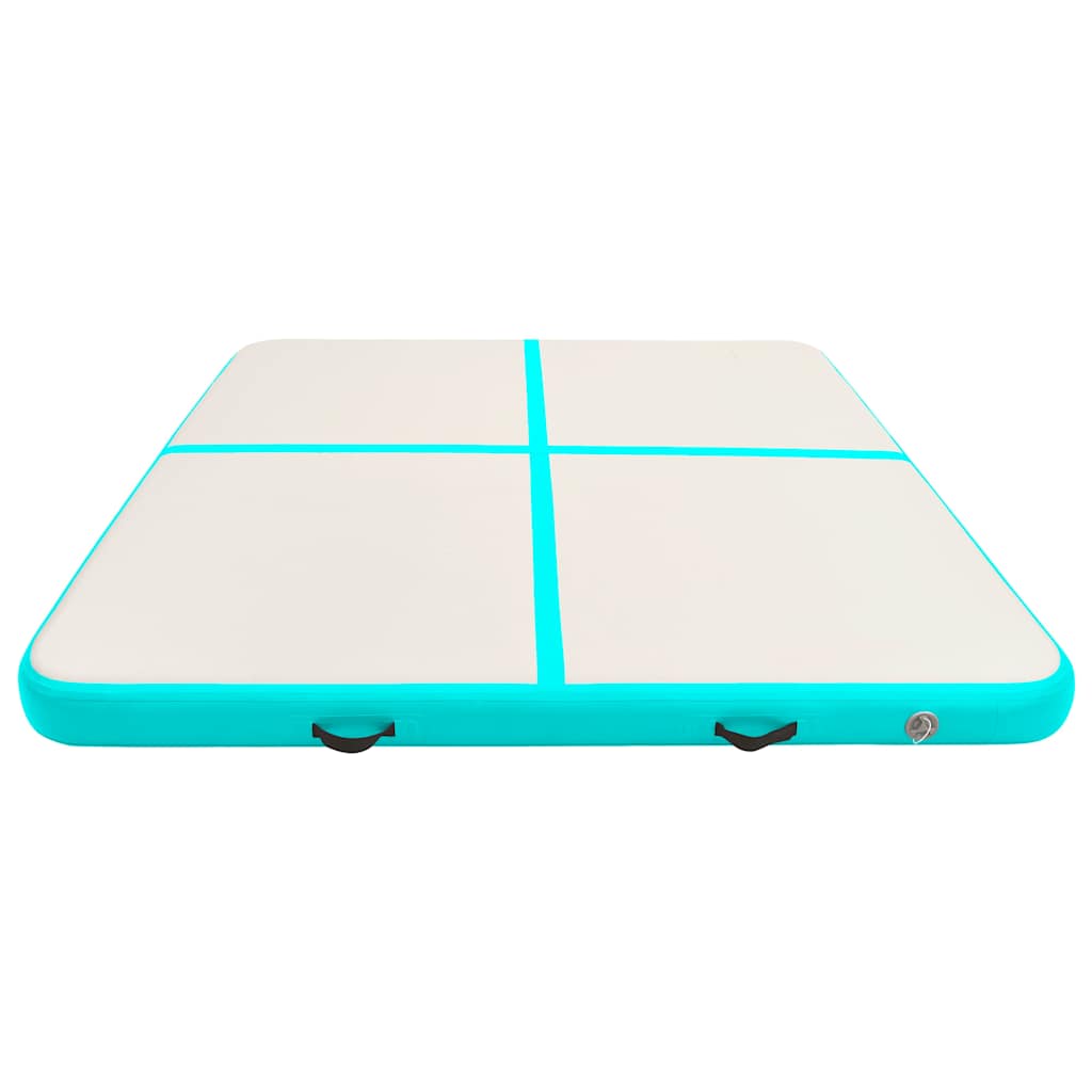 Inflatable Gymnastics Mat with Pump 200x200x10 cm PVC Green