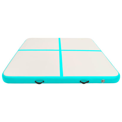 Inflatable Gymnastics Mat with Pump 200x200x10 cm PVC Green