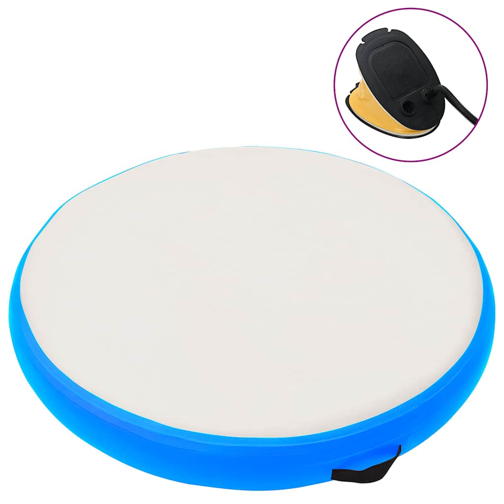 Inflatable Gymnastic Mat with Pump 100x100x15 cm PVC Blue