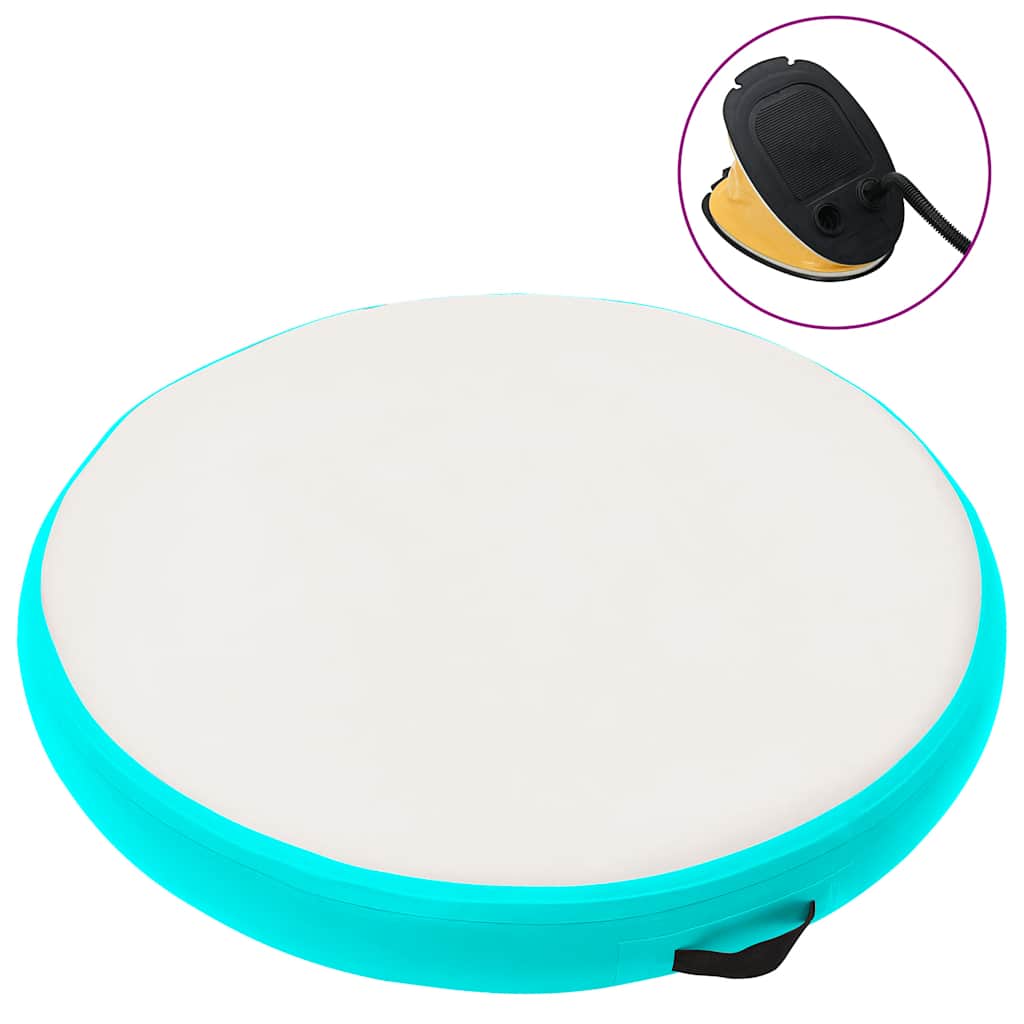 Inflatable Gymnastic Mat with Pump 100x100x20 cm PVC Green