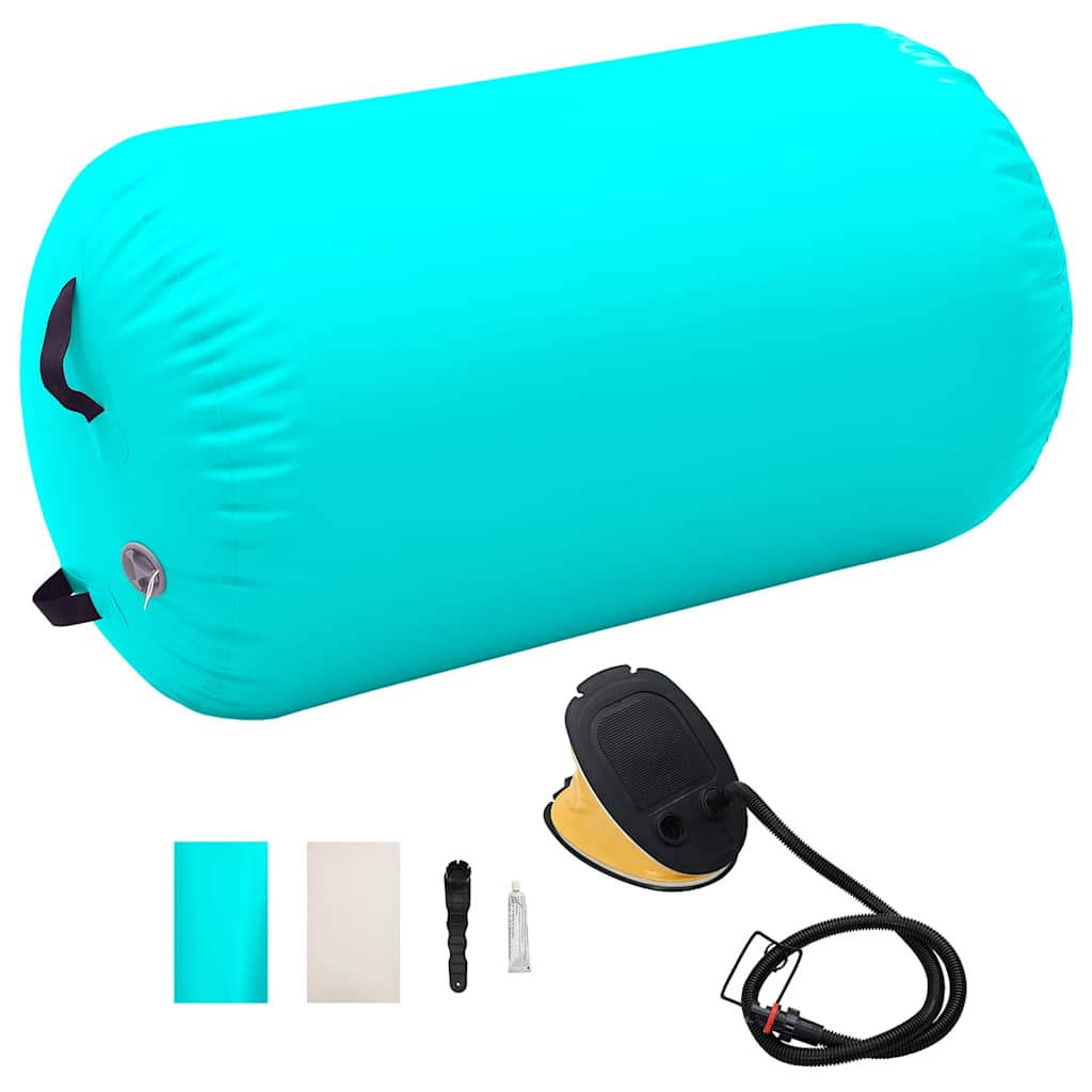 Inflatable Gymnastic Roll with Pump 100x60 cm PVC Green