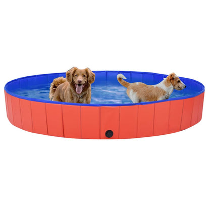 Foldable Dog Swimming Pool Red 200x30 cm PVC