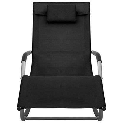 Sun Lounger | Set of 2 | Black and Grey | Textilene | Standard