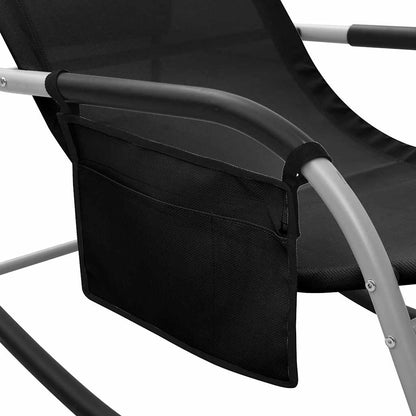 Sun Lounger | Set of 2 | Black and Grey | Textilene | Standard