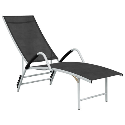 Sun Lounger | Black and silver | Textilene and aluminium | Standard