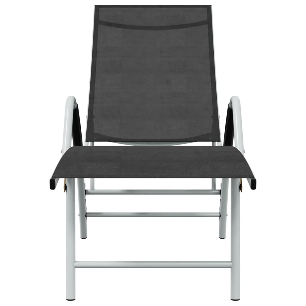 Sun Lounger | Black and silver | Textilene and aluminium | Standard