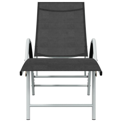 Sun Lounger | Black and silver | Textilene and aluminium | Standard